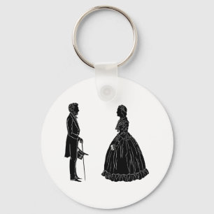 abraham lincoln mary todd lincoln silhouette key ring