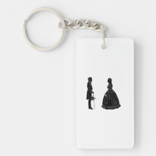 abraham lincoln mary todd lincoln silhouette key ring