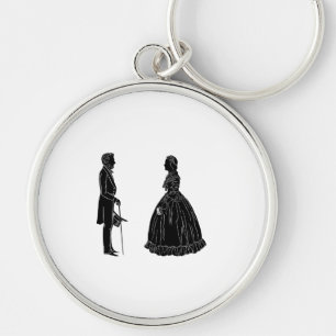 abraham lincoln mary todd lincoln silhouette key ring