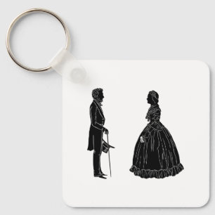 abraham lincoln mary todd lincoln silhouette key ring