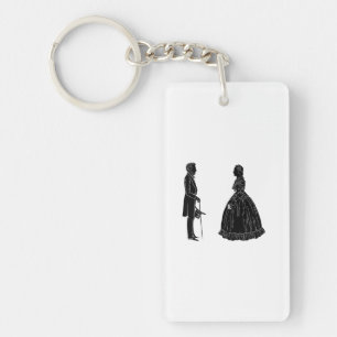 abraham lincoln mary todd lincoln silhouette key ring