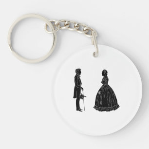 abraham lincoln mary todd lincoln silhouette key ring