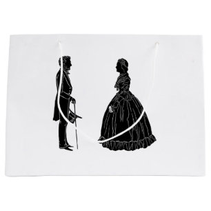 abraham lincoln mary todd lincoln silhouette large gift bag