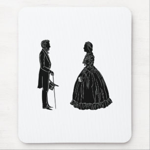 abraham lincoln mary todd lincoln silhouette mouse pad