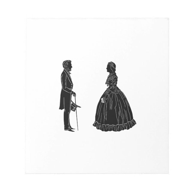 abraham lincoln mary todd lincoln silhouette notepad (Front)