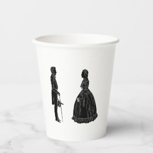 abraham lincoln mary todd lincoln silhouette paper cups