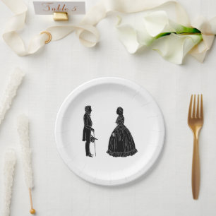 abraham lincoln mary todd lincoln silhouette paper plate