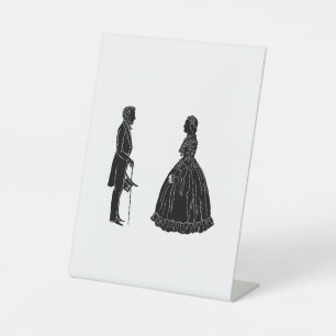 abraham lincoln mary todd lincoln silhouette pedestal sign
