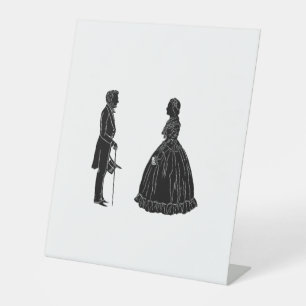 abraham lincoln mary todd lincoln silhouette pedestal sign