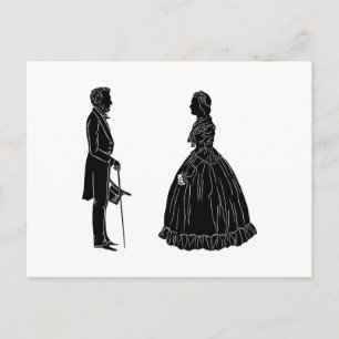 abraham lincoln mary todd lincoln silhouette postcard