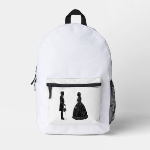 abraham lincoln mary todd lincoln silhouette printed backpack