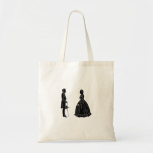abraham lincoln mary todd lincoln silhouette tote bag