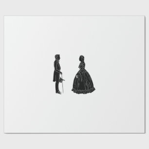 abraham lincoln mary todd lincoln silhouette wrapping paper