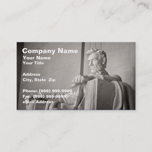 Abraham Lincoln Memorial Business Card (Front)
