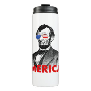 abraham lincoln merica thermal tumbler