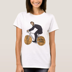 Abraham Lincoln On A Bike With Penny Wheels T-Shirt