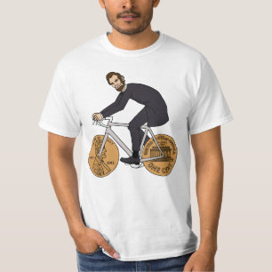 Abraham Lincoln On A Bike With Penny Wheels T-Shirt