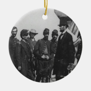 Abraham Lincoln on Battlefield at Antietam Ceramic Tree Decoration