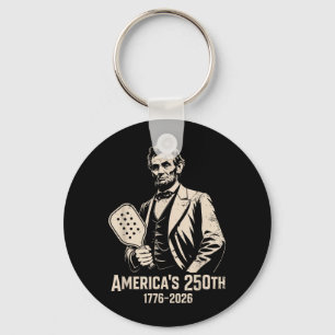 Abraham Lincoln Pickleball 4th Of July 250th Key Ring