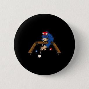Abraham Lincoln Playing Billiards Funny 4th Of Jul 6 Cm Round Badge