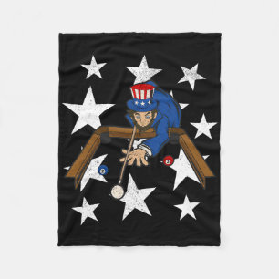 Abraham Lincoln Playing Billiards Funny 4th Of Jul Fleece Blanket