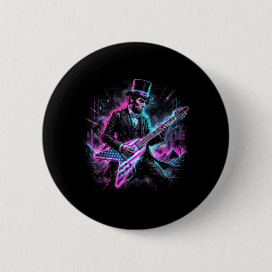 Abraham Lincoln Playing Electric Guitar Abe Funny 6 Cm Round Badge