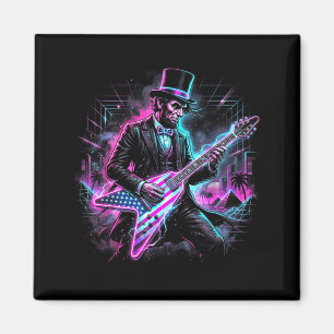 Abraham Lincoln Playing Electric Guitar Abe Funny Magnet