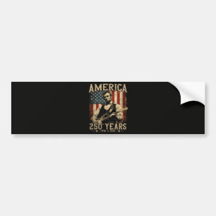 Abraham Lincoln Playing Guitar 4th July Bumper Sticker