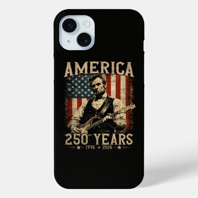 Abraham Lincoln Playing Guitar 4th July Case-Mate iPhone Case (Back)