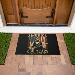 Abraham Lincoln Playing Guitar 4th July Doormat