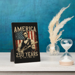 Abraham Lincoln Playing Guitar 4th July Plaque
