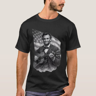 Abraham Lincoln Playing Guitar Patriotic American T-Shirt
