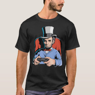 Abraham Lincoln Playing Video Games Historical Gam T-Shirt