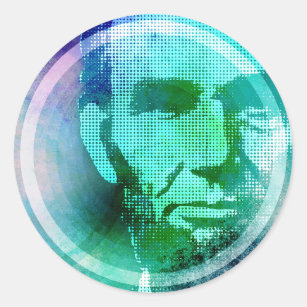 Abraham Lincoln Pop Art Classic Round Sticker
