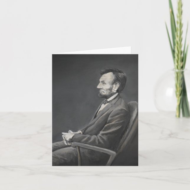 Abraham Lincoln Portrait Art Note Card (Front)