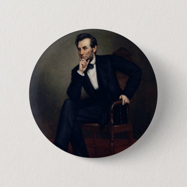 Abraham Lincoln Portrait by George Healy 6 Cm Round Badge (Front)