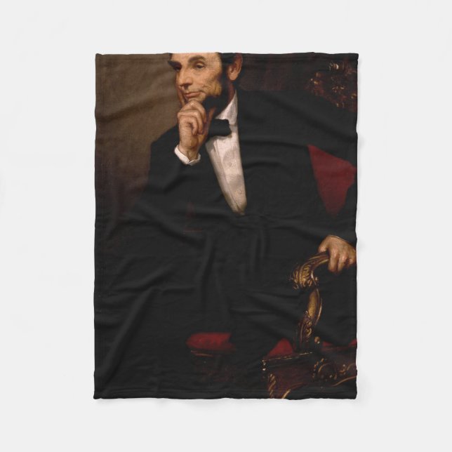 Abraham Lincoln Portrait George Peter Healy Fleece Blanket (Front)