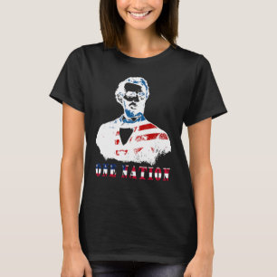 Abraham Lincoln Portrait One Nation Usa Flag T-Shirt