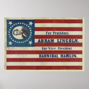 Abraham Lincoln Presidency Campaign Banner Flag Poster