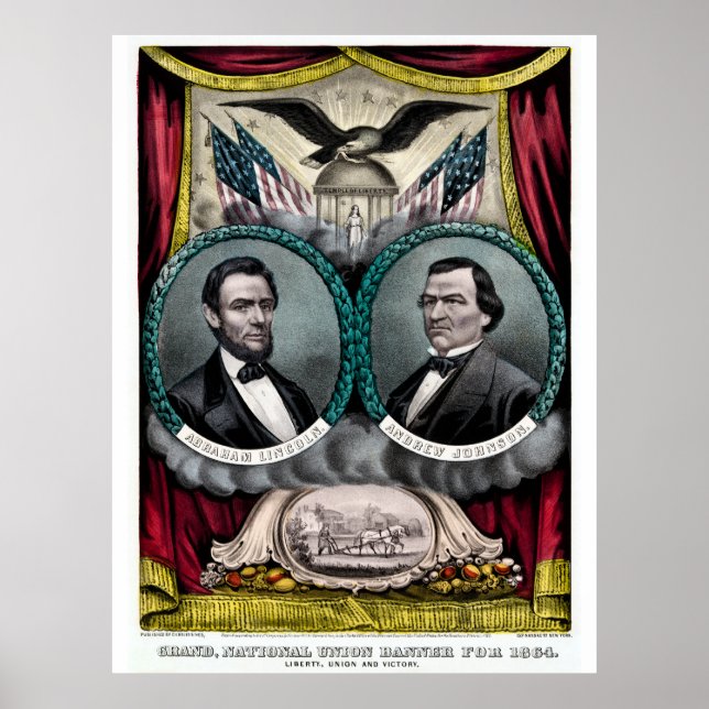 Abraham Lincoln Presidential Campaign 1864 Poster (Front)