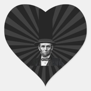Abraham Lincoln Presidential Fashion Statement Heart Sticker