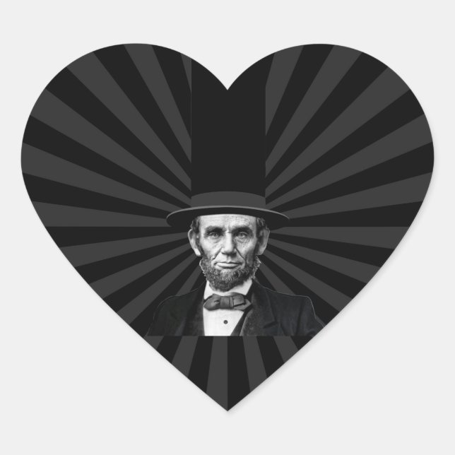 Abraham Lincoln Presidential Fashion Statement Heart Sticker (Front)