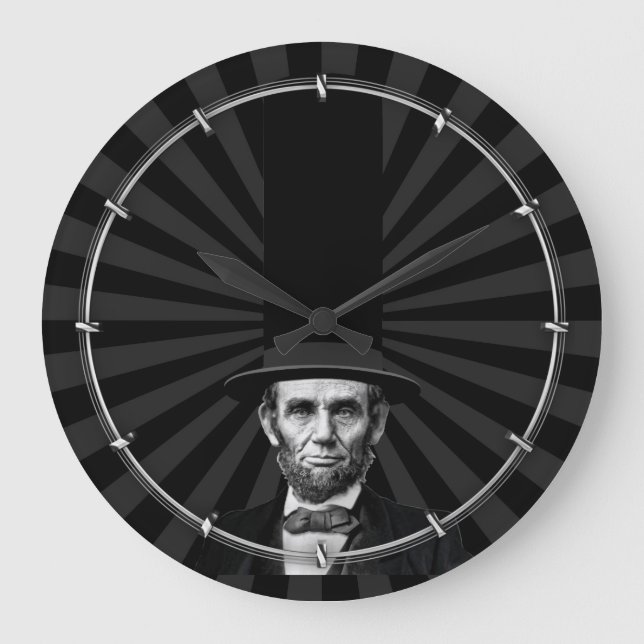 Abraham Lincoln Presidential Fashion Statement Large Clock (Front)