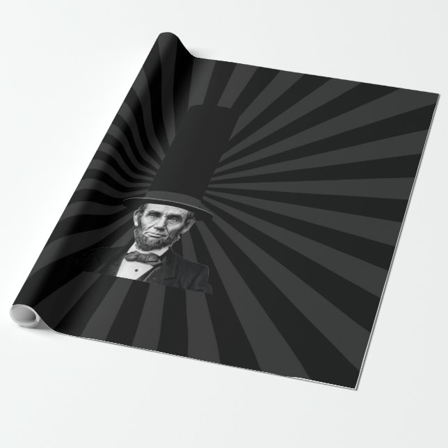 Abraham Lincoln Presidential Fashion Statement Wrapping Paper (Unrolled)