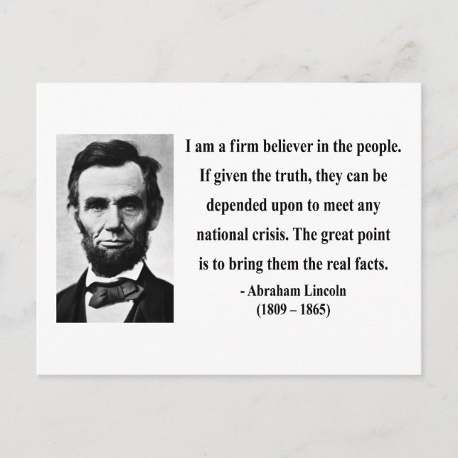Abraham Lincoln Quote 14b Postcard (Front)