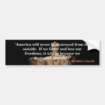 Abraham Lincoln Quote on America's Destruction