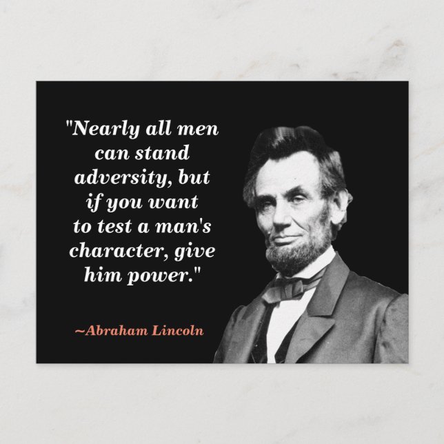 Abraham Lincoln Quote on Character Postcard (Front)