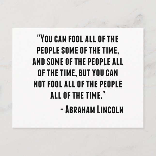Abraham Lincoln Quote Postcard (Front)