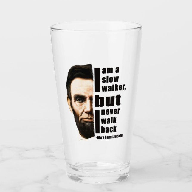 Abraham lincoln Quotes Glass cup (Front)