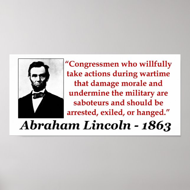 Abraham Lincoln: Saboteurs Should Be... Poster (Front)